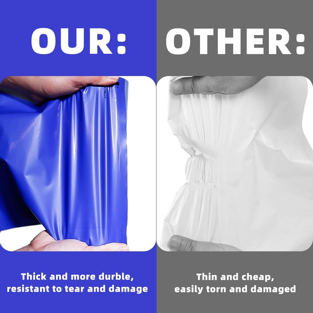 POLYSELLS 1000 pcs 10x13 Inches Purple Poly Mailers Shipping Envelopes, Strong Adhesive Sealing, Waterproof, and Tear-resistant Postal Mailing Bags for Clothing, Books, and Accessories