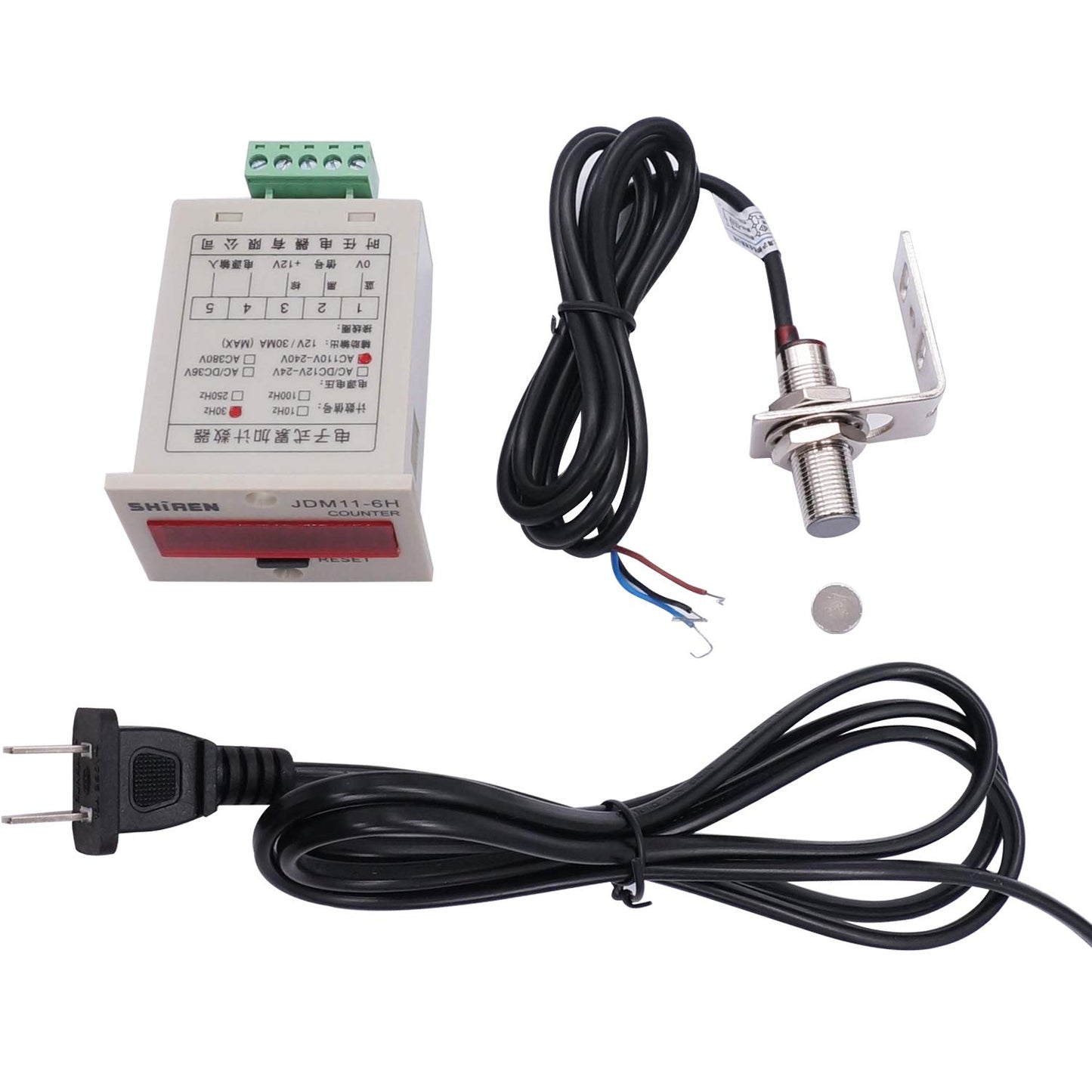 TWTADE/ 110-220VAC LED Auto Display Digital Counter 0-999999 6 Digits + Hall Proximity Sensor Switch Distance 10CM NPN NO + Holder US-JSQ+GD+CT 10mm