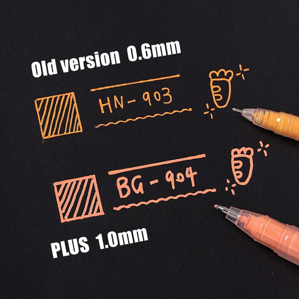 Acrylic Gel Pens for Coloring Books, Quick Dry 6 Pcs 1.0mm Fine Point Gel Marker Pen for Drawing, Journaling Art, School Supplies, Warm Yellow