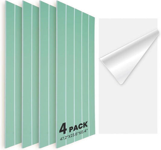 Acoustic 4 Pack Soundproofing UV Print Panels, 47.2” x 23.6” x 0.4” Adhesive Noise Dampening Wall Panels for Home Studio, Office, Gaming Room, and Theater(Green)