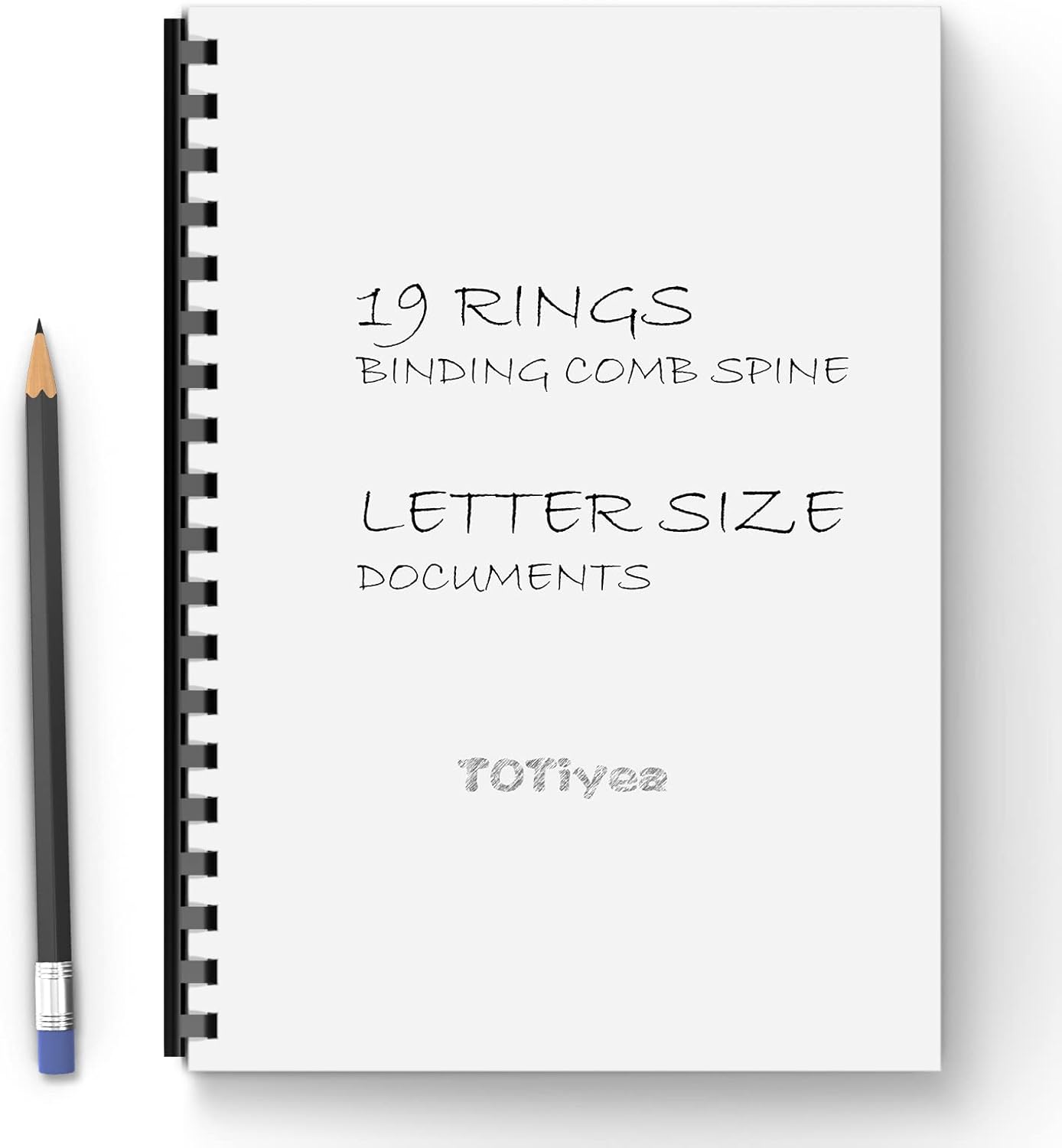 TOTiyea 200 Pack Plastic Binding Comb Spines,5/16 Inch Diameter,40 Sheet Capacity,Letter Size (8.5x11 Inches) Black Color Binding Comb Spines