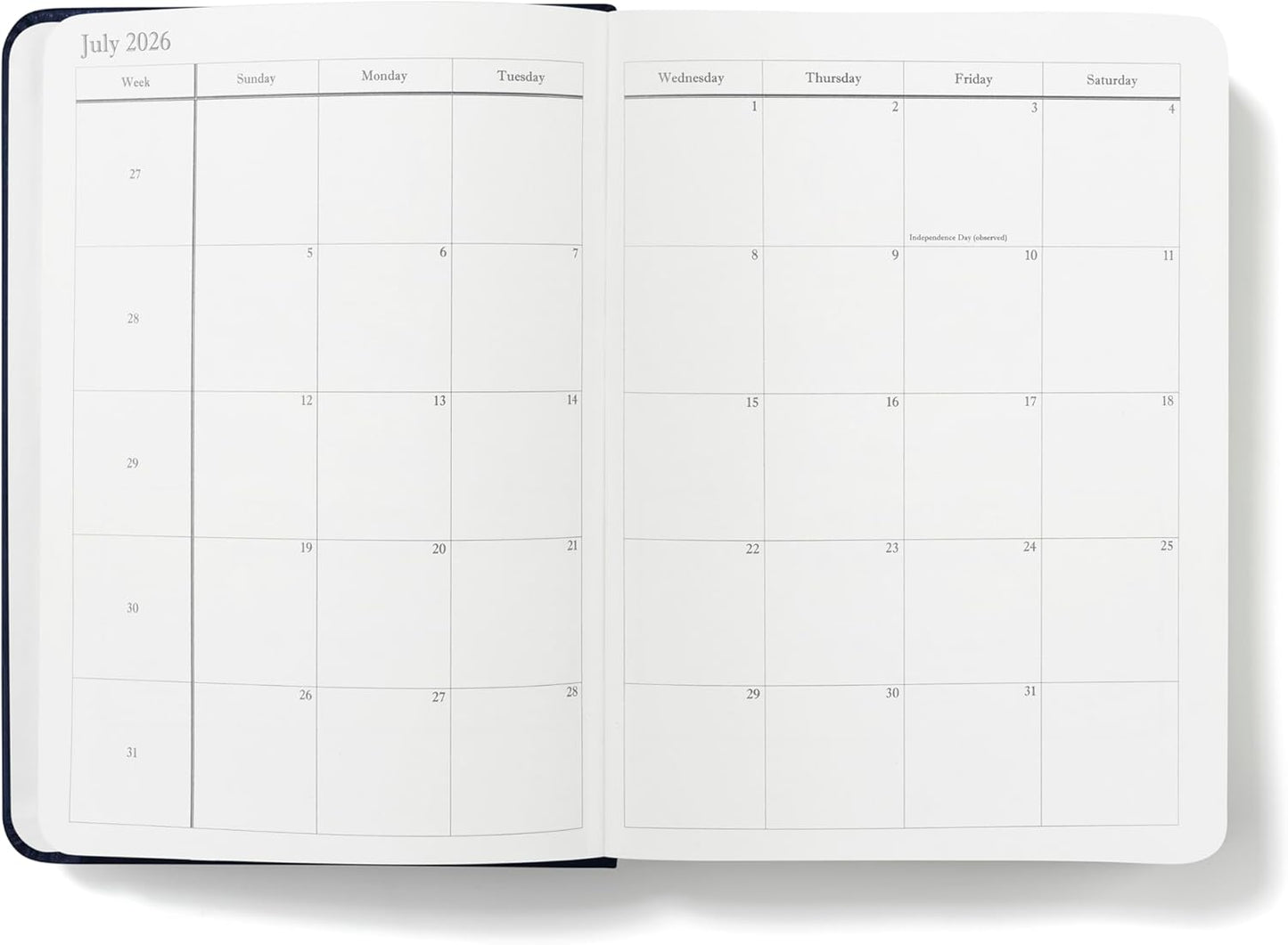 Wykeham's Executive 2026 Daily Journal Planner – US Public Holidays & Format – Customization Available (Personalized Royal Blue, 6”×4.5”)