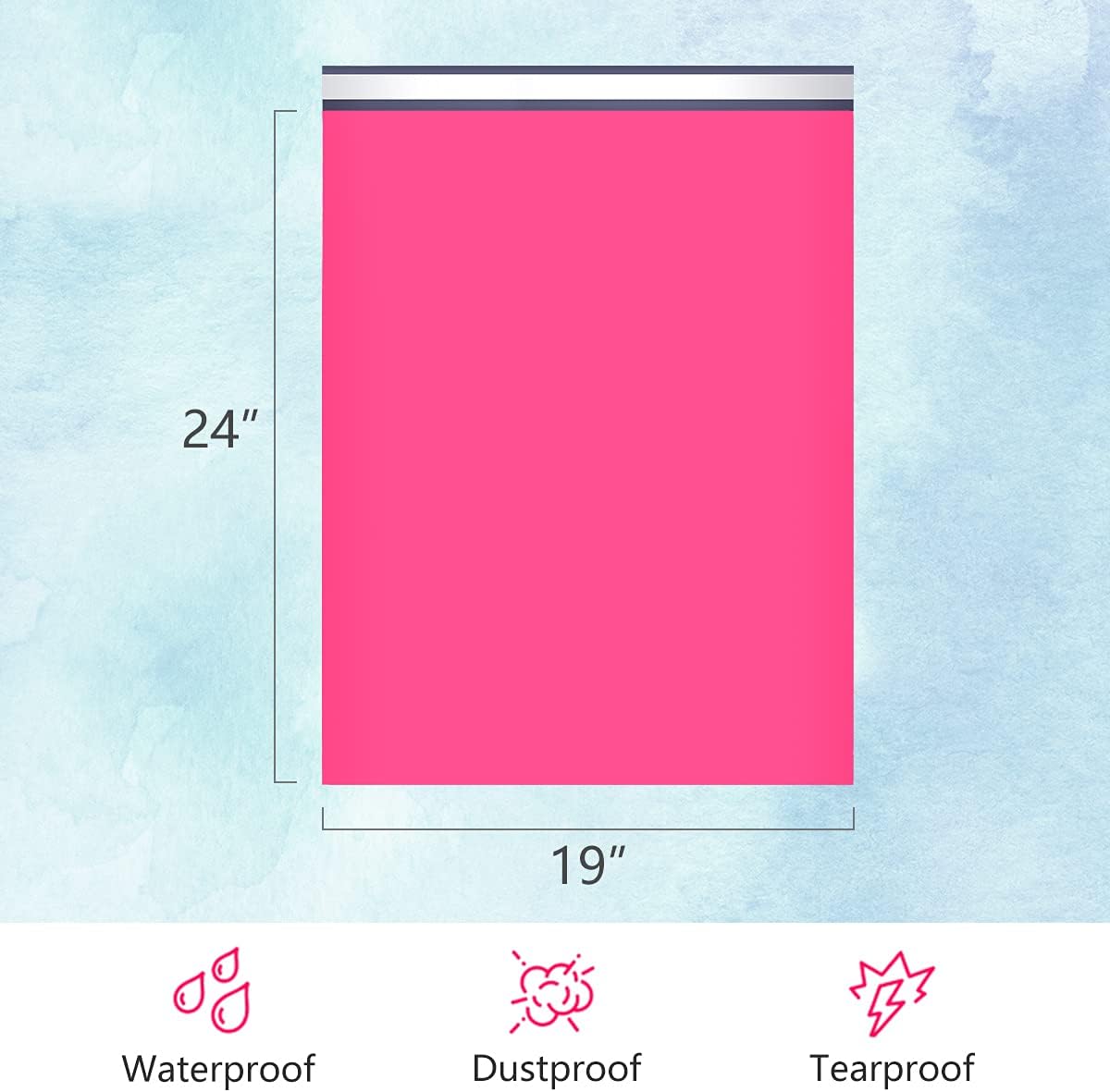 UCGOU Poly Mailers 19x24 Inch Hot Pink 100 Pack Extra Large Shipping Bags Strong Thick Mailing Envelopes Self Seal Adhesive Waterproof and Tear Proof Boutique Postal for Clothing Quilt and More