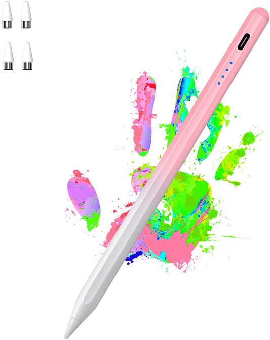 Stylists Pens for Touch Screens, Rechargeable Active Magnetic Stylus Pens Universal Tablet Pencil Stylus Pen for iPad/Pro/Air/Mini/iPhone Samsung/Android and Other Smartphone Devices-Pink