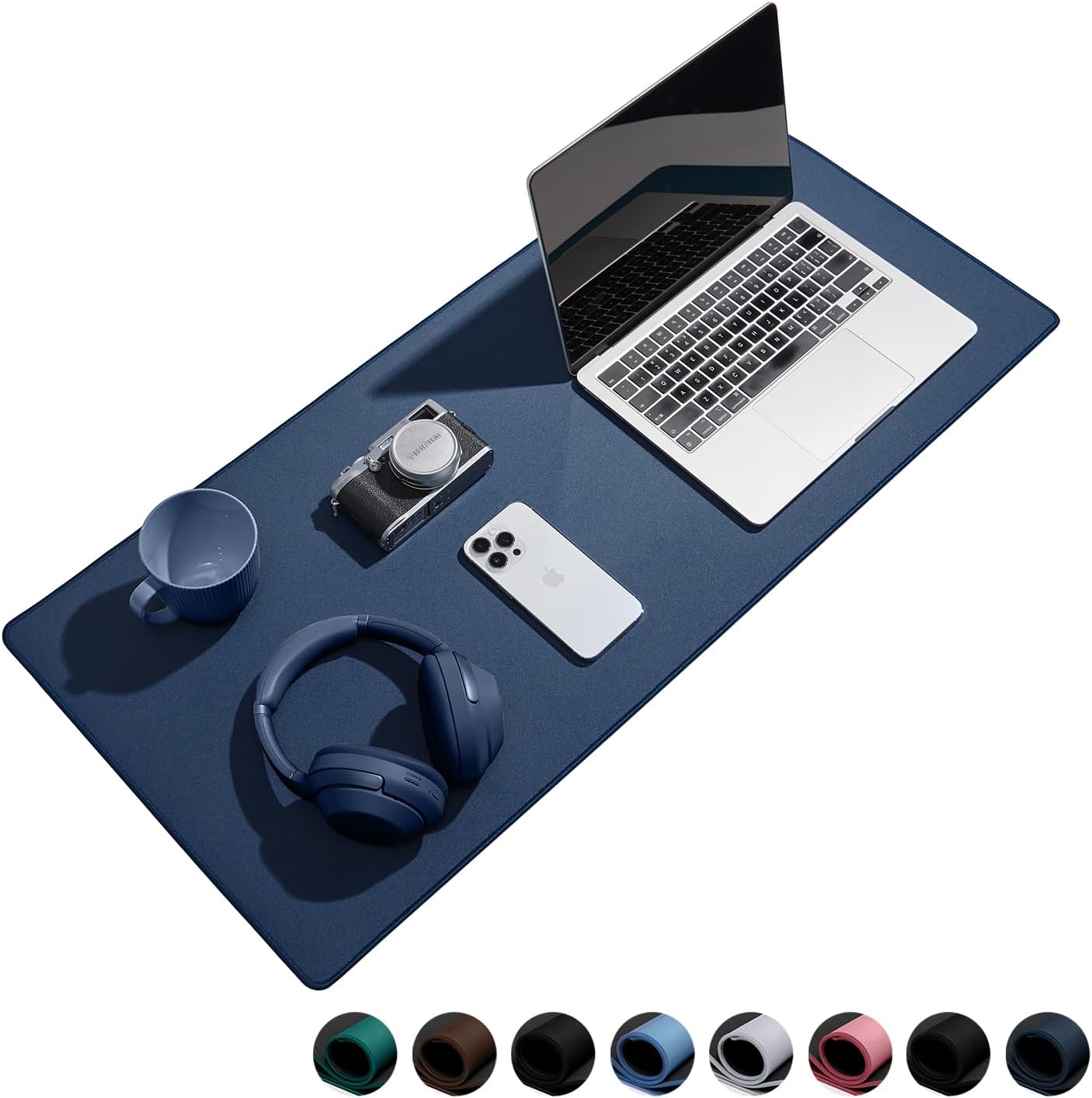 Waterproof Large Gaming Mouse Pad with Durable Stitched Edges, Non-Slip Rubber Base, Smooth Surface Mouse Mat Desk Pad for Home Office Gaming, 27.5"x11.8"x0.12", Dark Blue