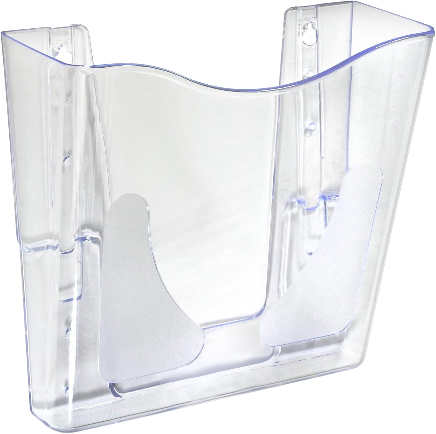 Azar Displays 250088-CLR-2PK Single Vertical Pocket Wall Mount File Holder, Clear (2-Pack)