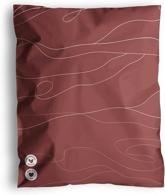 Poly Mailers 6x9-25 Pack Biodegradable Shipping Bags for Stationery and Small Accessories - Impack Self-Seal Waterproof Thick Mailing Envelope for Small Items - Tidal Terracotta