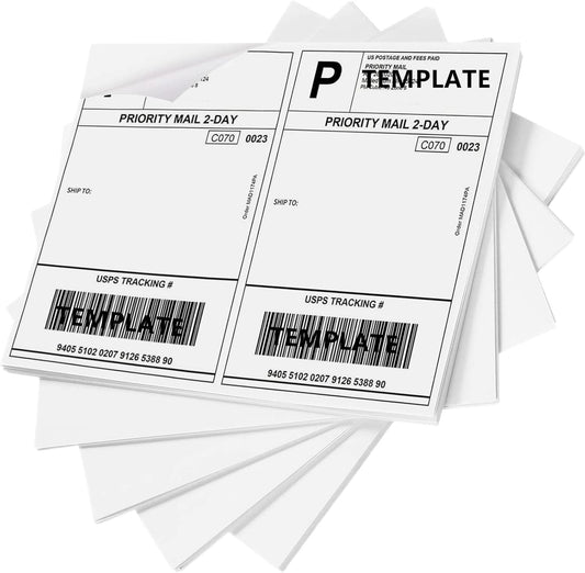 Shipping Label 2 per Sheet /8.5 "x 5.5" Mailing Labels for Laser and Inkjet Printers, Half Page Self Adhesive Sticker Labels for Packages (500 Sheets, 1000 Labels)