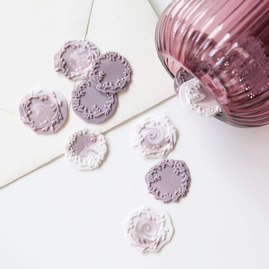 UNIQOOO Mailable Glue Gun Sealing Wax Sticks for Wax Seal Stamp - Mauve Dusty Lilac Purple, Great for Wedding Invitations, Cards Envelopes, Snail Mails, Wine Packages, Gift Ideas, Pack of 8
