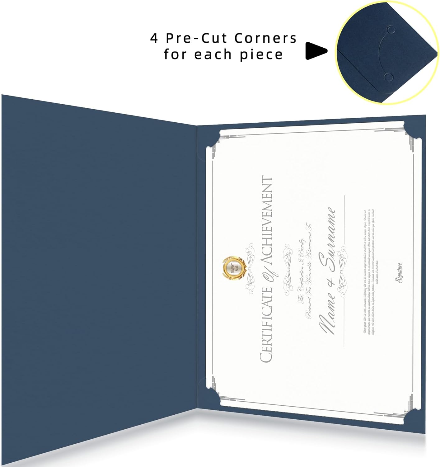 30 Packs Certificate Holders, Navy Blue Diploma Holders, 350gsm, Certificate Covers with Gold Foil Border for Letter Size 8.5 x 11 Certificates, Cardstock, Award, Graduation, Document Papers