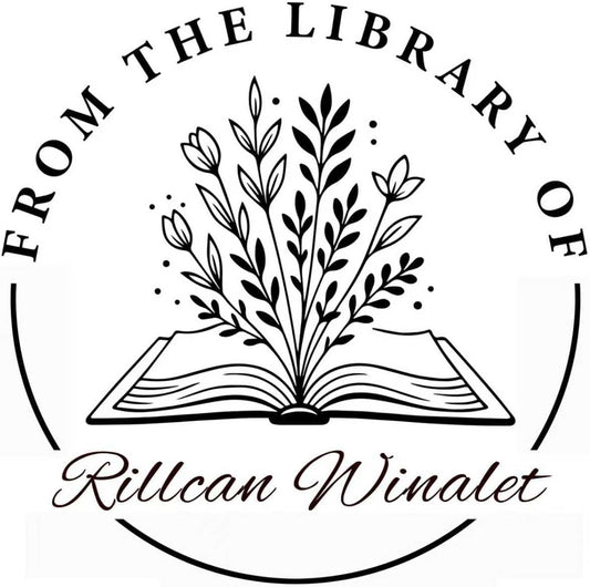 Custom Book Embosser | Book Stamp Personalized | Personal Library Embosser Custom Self-Ink Stamp from The Library of Customizable Embossing (Flowers 1)