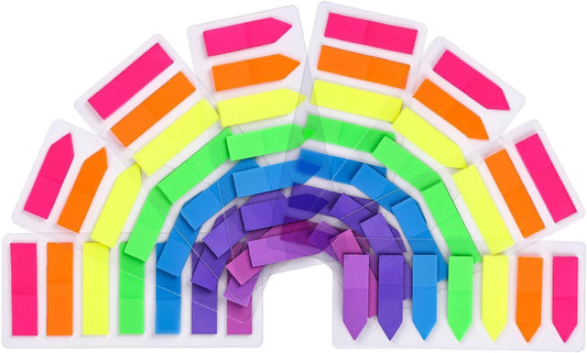 8 Sets Sticky Tabs, Neon Book Tabs, Colored Flag Page Tabs Self Adhesive for Annotating Books, Page Markers, Fluorescent File Index Tabs for Notebooks, Removes Cleanly, 1280pcs