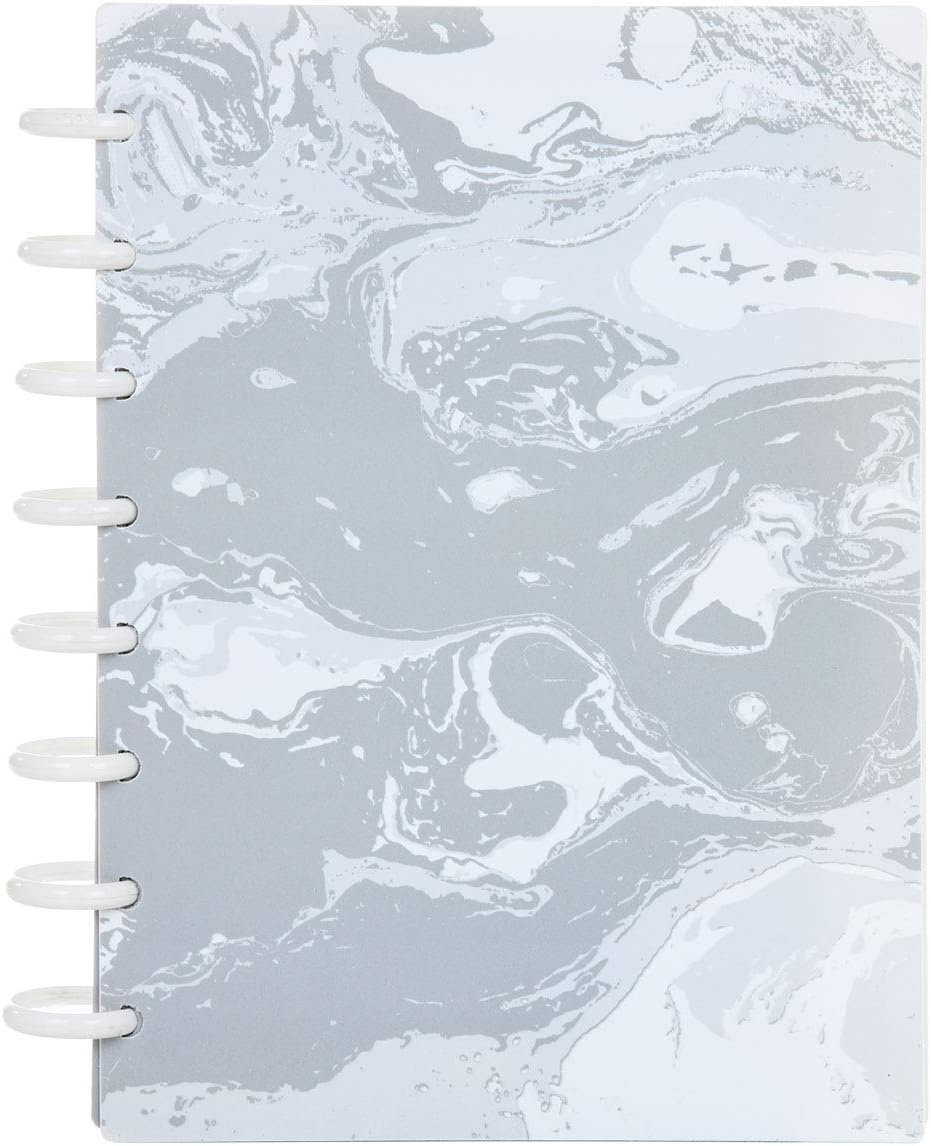Talia Discbound Notebooks, Planner, Customizable, (Marble Flow Carrara, Junior (5.5in x 8.5in))