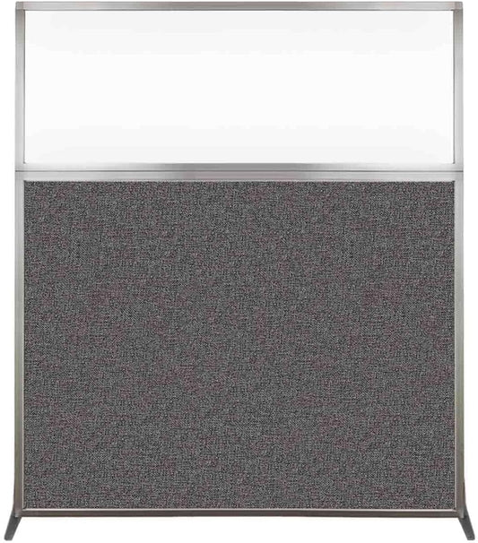 Versare Hush Screen Portable Room Divider | Workstation Wall Divider | Freestanding Privacy Hush Panels | Clear Windows | Fabric Office Divider Screen | Great for Room Separation