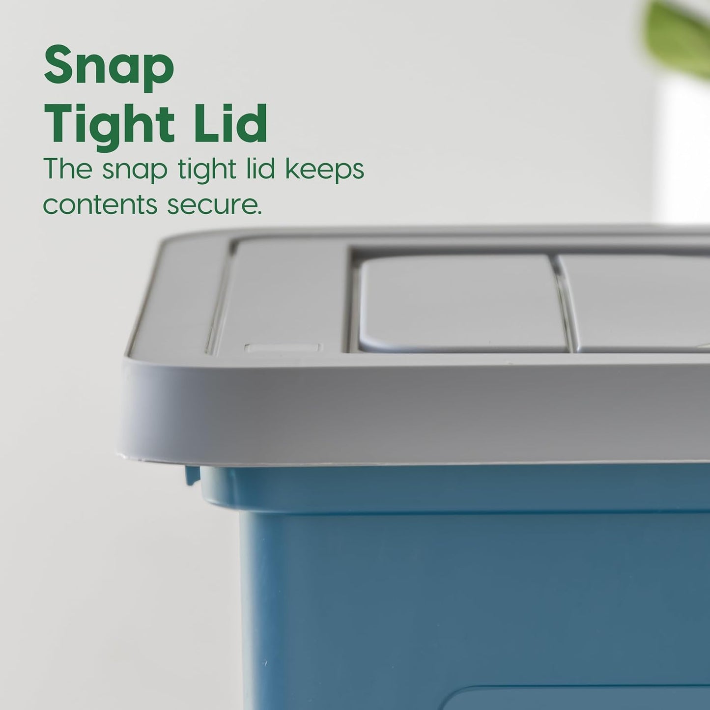 IRIS USA File Box Plastic File Organizer for Letter/Legal File, Document Box, Durable Storage Bin Tote with Secure Latching Lid, Stackable, BPA-Free, Eco Friendly, Sustainable, Navy/Gray 35 Qt. 4 Pack