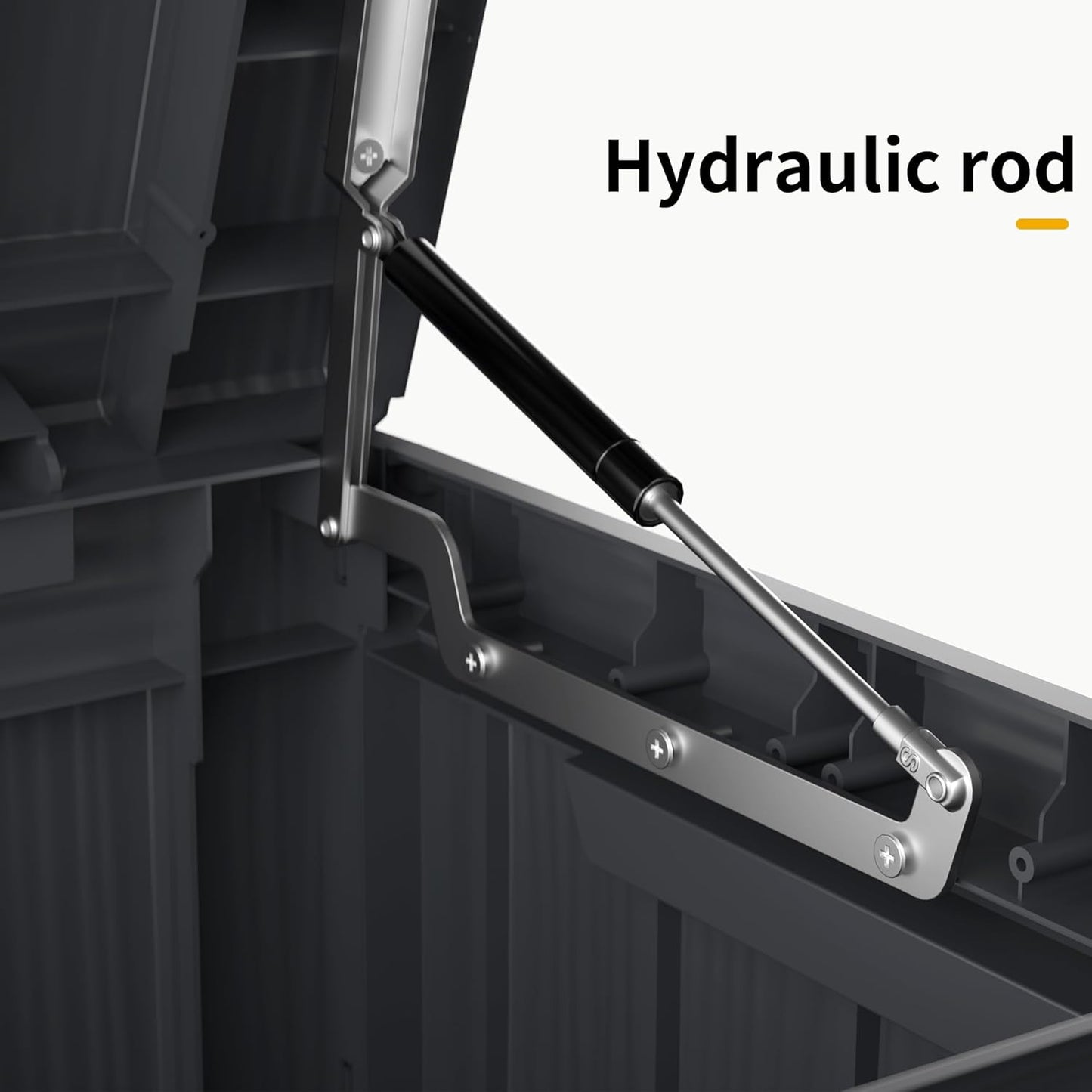 320 Gallon Resin Deck Box, Waterproof Outdoor Storage Bin for Patio Furniture, Pool Accessories, and Garden Tools, Lockable & UV-Resistant, Black