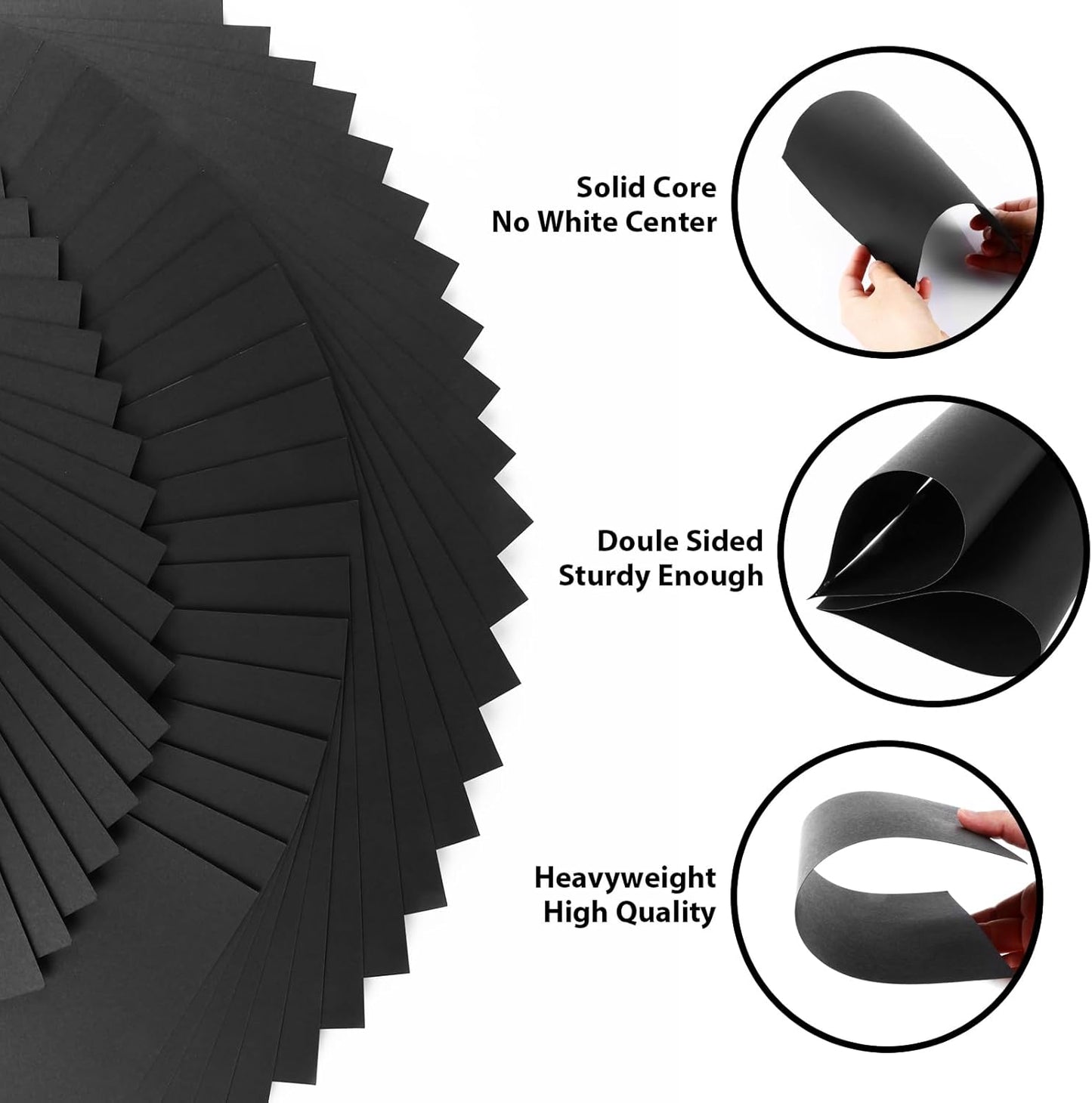 OcePor 100 Sheets Black Cardstock 11” x 17”, 92lb/250gsm Card Stock, Thick Card Stock Paper, Heavy Cardstock Paper for Printer, Resume, Scrapbooks, Art, Crafts, Business Cards