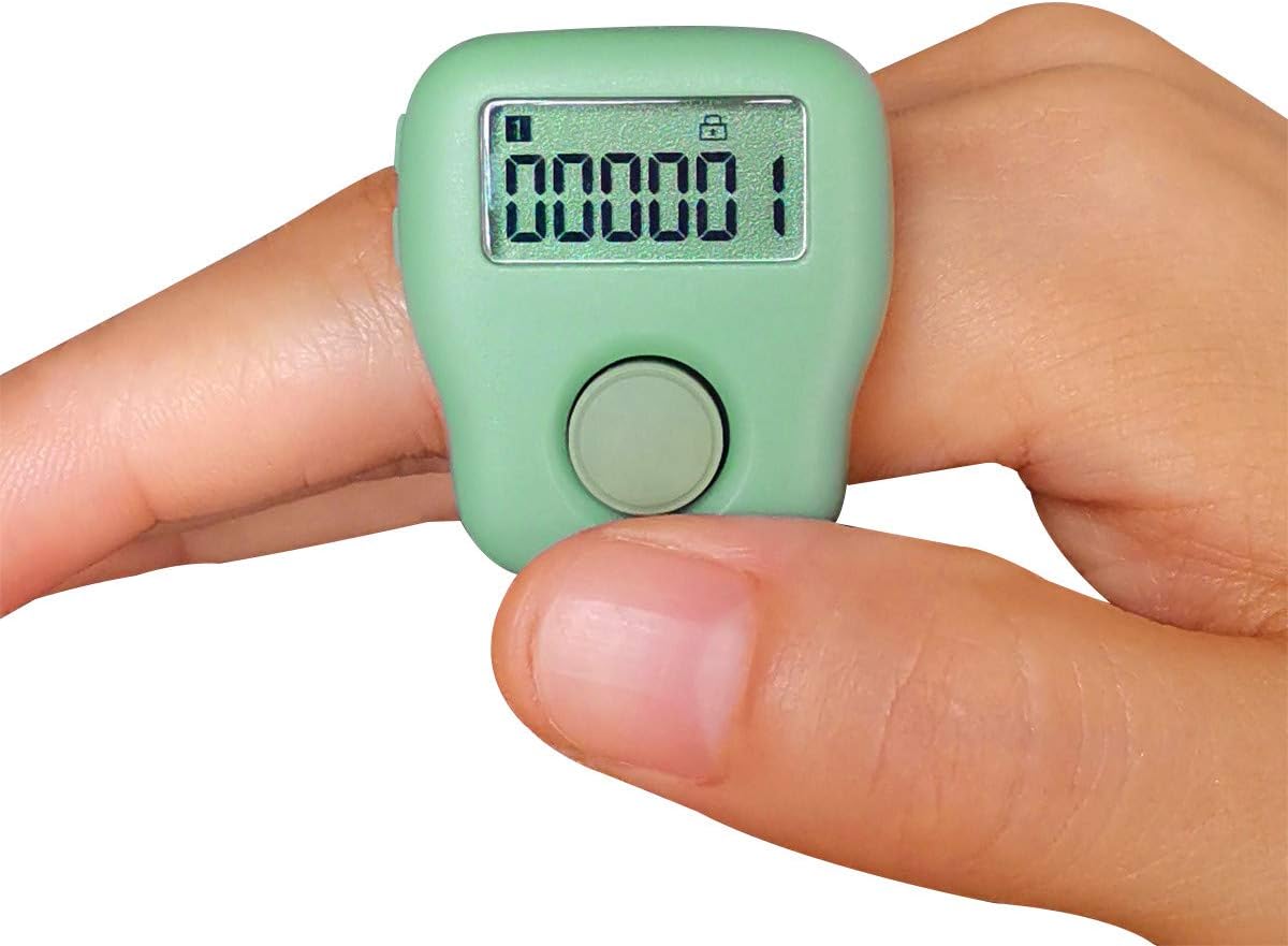 Rechargeable Silent Finger Counter 6 Channels Digital Tasbih Tally Clicker with LED for Prayer Knitting Sports Gift