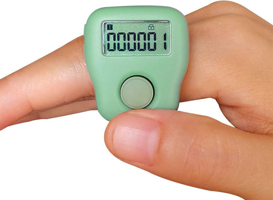 Rechargeable Silent Finger Counter 6 Channels Digital Tasbih Tally Clicker with LED for Prayer Knitting Sports Gift