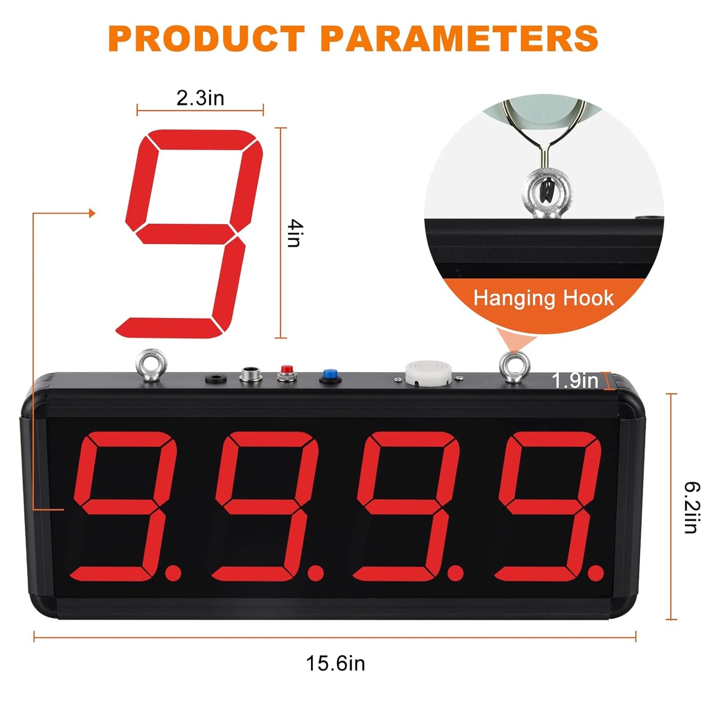 JIAWANSHUN LED Digital Counter with Sound 4in Digital Counter Display with Infrared Sensor Count Up to 9999 for Conveyor Blet Industrial Use 110-240V