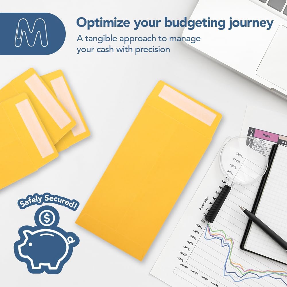 MOS #7 Gold Coin Envelopes 3.5 x 6.5 Inch 550 Pack — Self-Seal Yellow Money Envelopes for Cash, Budgeting, Savings Challenges, Seed Storage, Small Parts