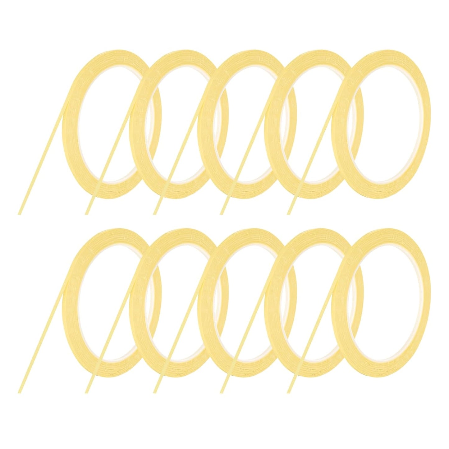 MECCANIXITY 10 Rolls Whiteboard Tape Graphic Chart Tape 3mm 54.7 Yard Art Tape Thin Self-Adhesive Pinstripe Tape Masking Tape for Gift Wrapping Craft Supplies, Light Yellow