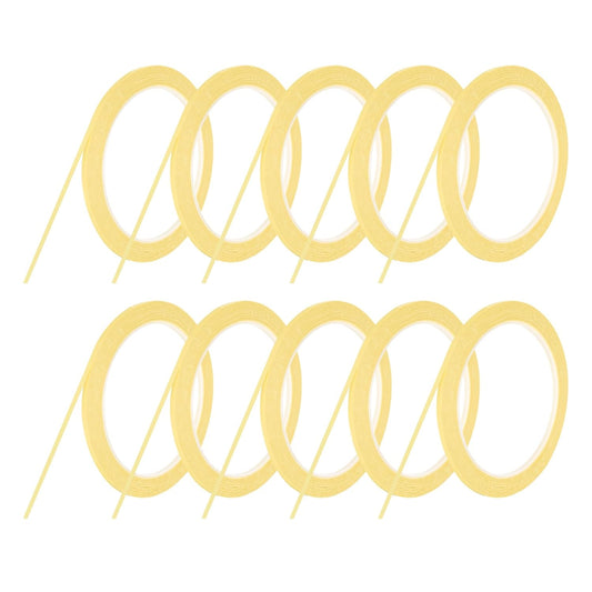 MECCANIXITY 10 Rolls Whiteboard Tape Graphic Chart Tape 3mm 54.7 Yard Art Tape Thin Self-Adhesive Pinstripe Tape Masking Tape for Gift Wrapping Craft Supplies, Light Yellow