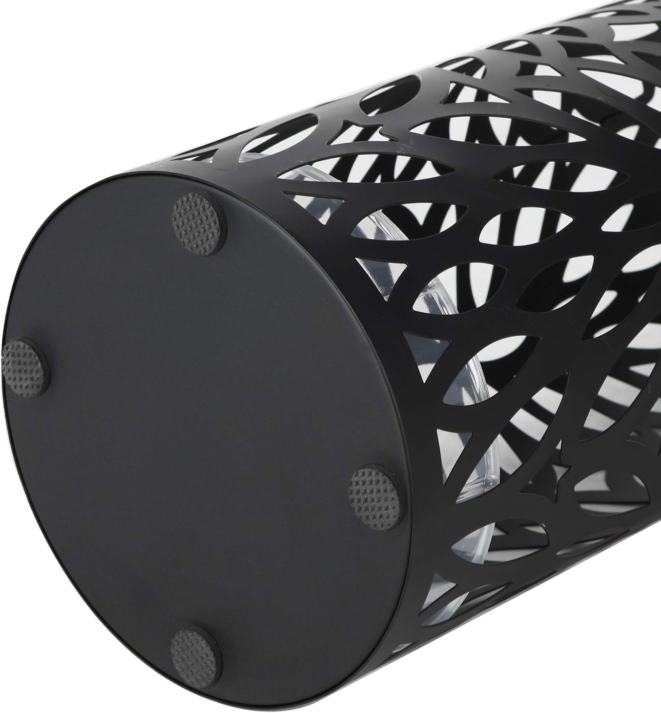 SONGMICS Umbrella Stand, Umbrella Holder for Entryway, Steel Round Umbrella Rack Freestanding, for Canes Walking Sticks, with a Detachable Drip Tray, 2 Long and 2 Short Hooks, Matte Black ULUC20B