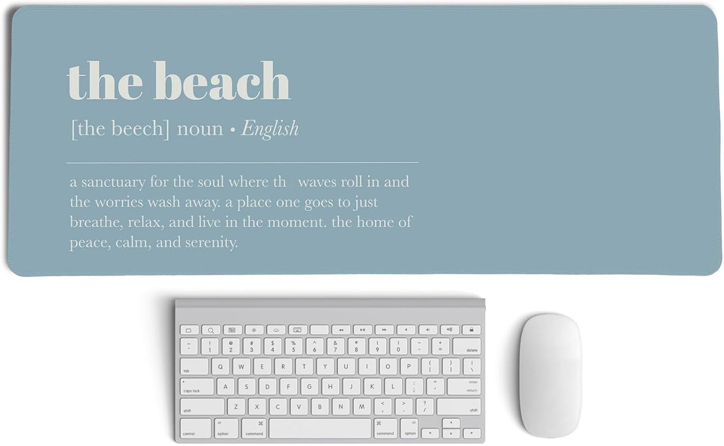 Blue Ocean Beach Mouse Pad,Blue Coastal Mouse Pad,Big Large Ocean Desk Mat,Beautiful Sentence Desk Mat,Summer Beachy Gaming Computer Pads,Beach House Decor,Gift for Beachy House,31.5x11.8Inch