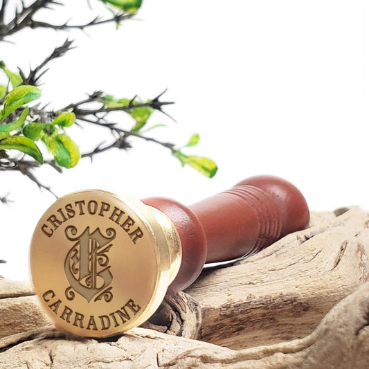 Custom Wax Seal Stamp Personalized Name and Initial- USA Handcrafted