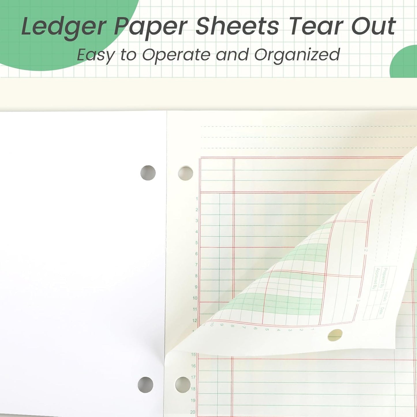 2 Pads 100 Sheets Columnar Analysis Pad 3 Column Ledger 3 Hole Punch Accounting Ledger Book 8-1/2 x 11 Ledger Paper Pad Double Page Format Columnar Pad for Business Bookkeeping & Data(3 Column Ledger)