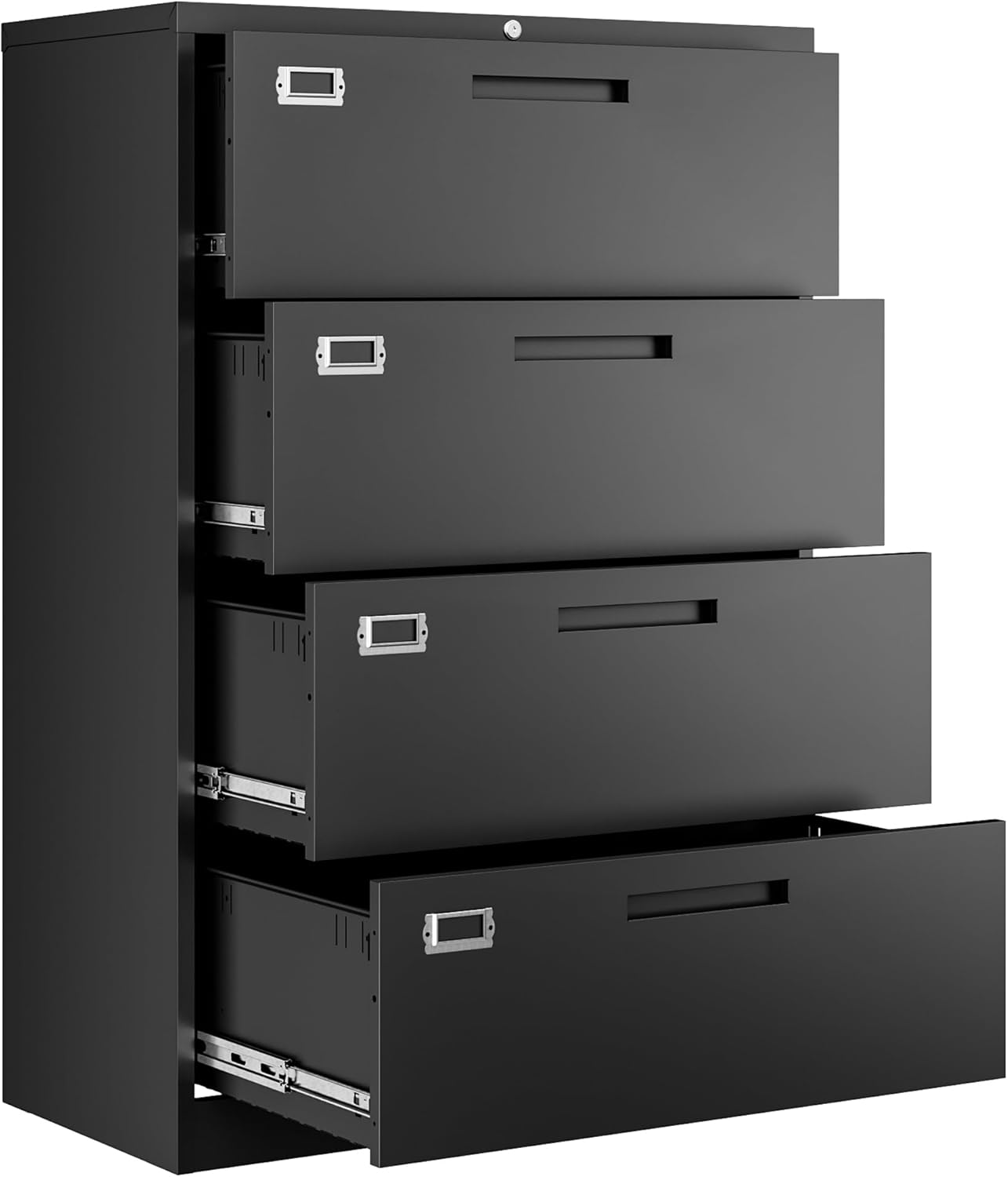 Letaya File Cabinets,4 Drawer Metal Lateral Filing Organization Storage Cabinets with Lock,Home Office for Hanging Files Letter/Legal/F4/A4 Size (Require Assembly)
