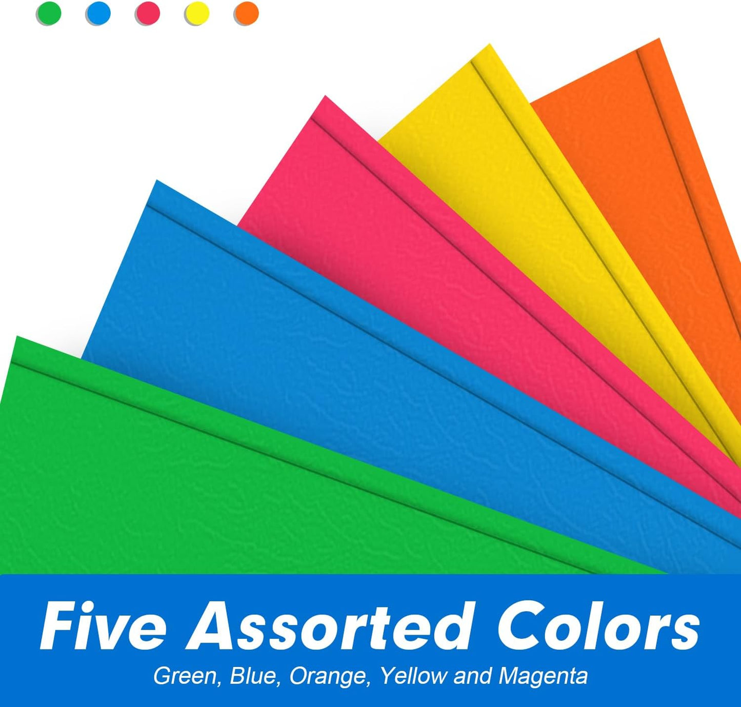 Two Pocket Folders, RAZCC 75 Pack Two Pocket Folders with Prongs, 3 Prong Folders Fit Letter Size Paper, Pocket Paper File Folders for School Office Home Business, Assorted 5 Colors