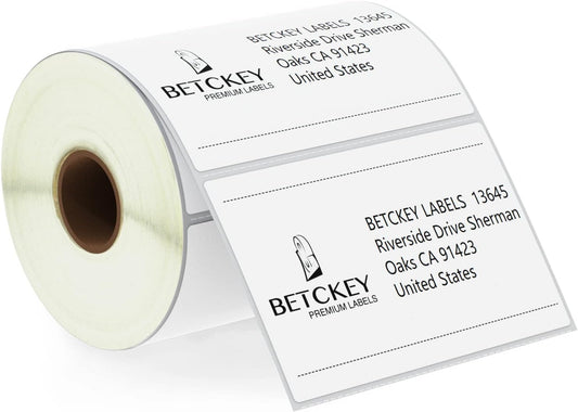 BETCKEY - 4" x 2.5" (102 mm x 64 mm) Shipping & Multipurpose Labels Compatible with Zebra & Rollo Label Printer,Premium Adhesive & Perforated [1 Rolls, 620 Labels]