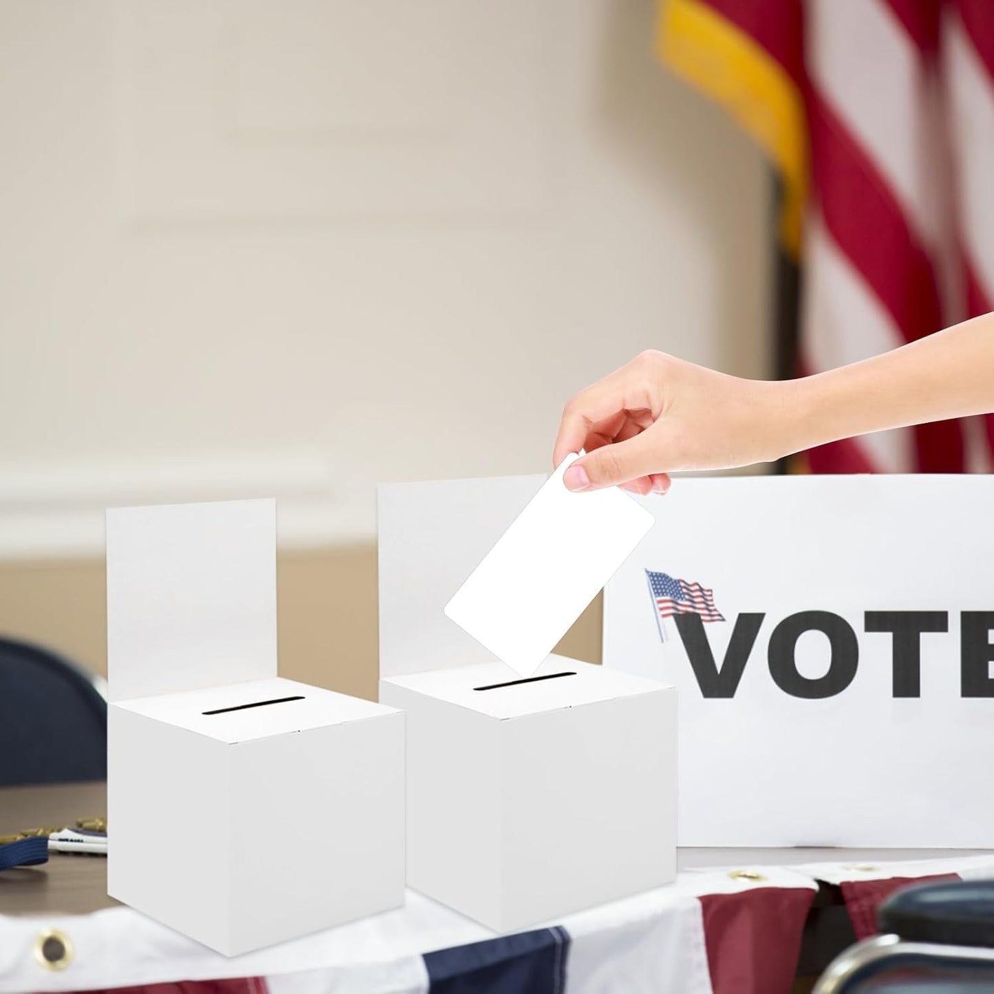 Ysglory 12 Pack Raffle Ticket Box White Cardboard Suggestion Box with Slot Donation Ballot Boxes for Fundraising Collecting Business Card Voting Contest, 6 x 6 x 6 Inches