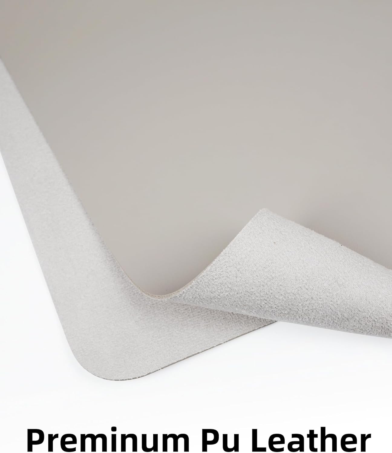 Leather Desk Pad Protector,Mouse Pad,Office Desk Mat, Non-Slip PU Leather Desk Blotter,Large Desk mat,Waterproof Keyboard mat for Office/Home/Decor (Light Grey,48" x 24")