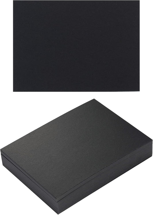50 Sheets Blank Cardstock Paper 250 GSM Thick Heavy Cards Stock for DIY Art Projects, Card Making, Postcards, Greeting Cards, Birthday Party, Wedding Invitation (Black, 4x6 inches)