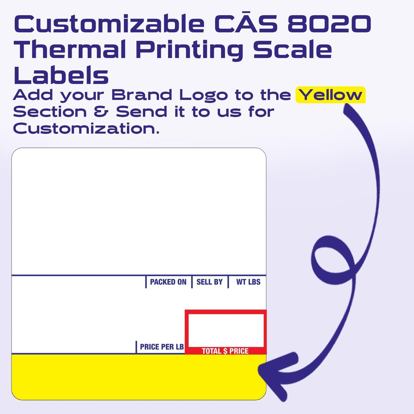 CEPRICO - Customizable CĀS Scale Labels - 144 Rolls of Thermal Printing Scale Labels – Compatible with CĀS LST-8020 | UPC Ingredient | Ideal for Supermarkets, Retailers and Grocery Stores