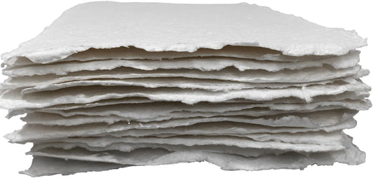 Wanderings Thick Handmade Watercolor Paper with Deckled Edge - 9x12-500GSM Premium White Cold-Pressed Textured Mixed Media Paper Made with Recycled Cotton - 15 Loose Leaf Sheets