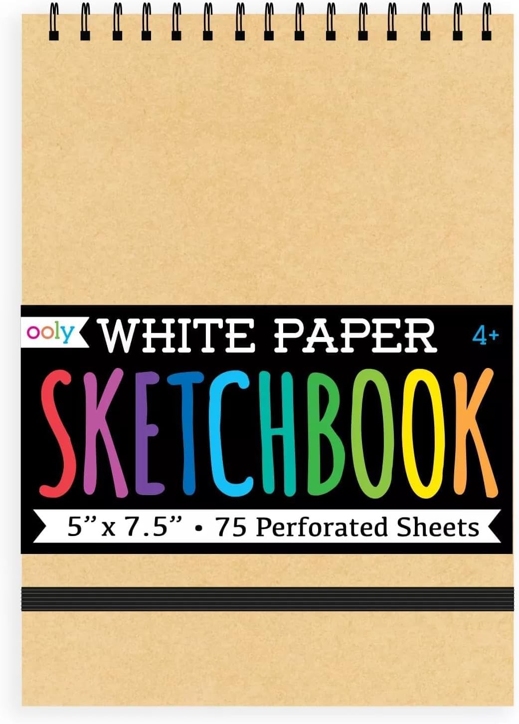 OOLY DIY Cover Small Sketchbook, 5 x 7.5 Inches, White Paper Sketchbook, Drawing Book for Kids, Adults and Artists, Great Drawing Pad for Gel Pens, White Pencils, Back to School Supplies