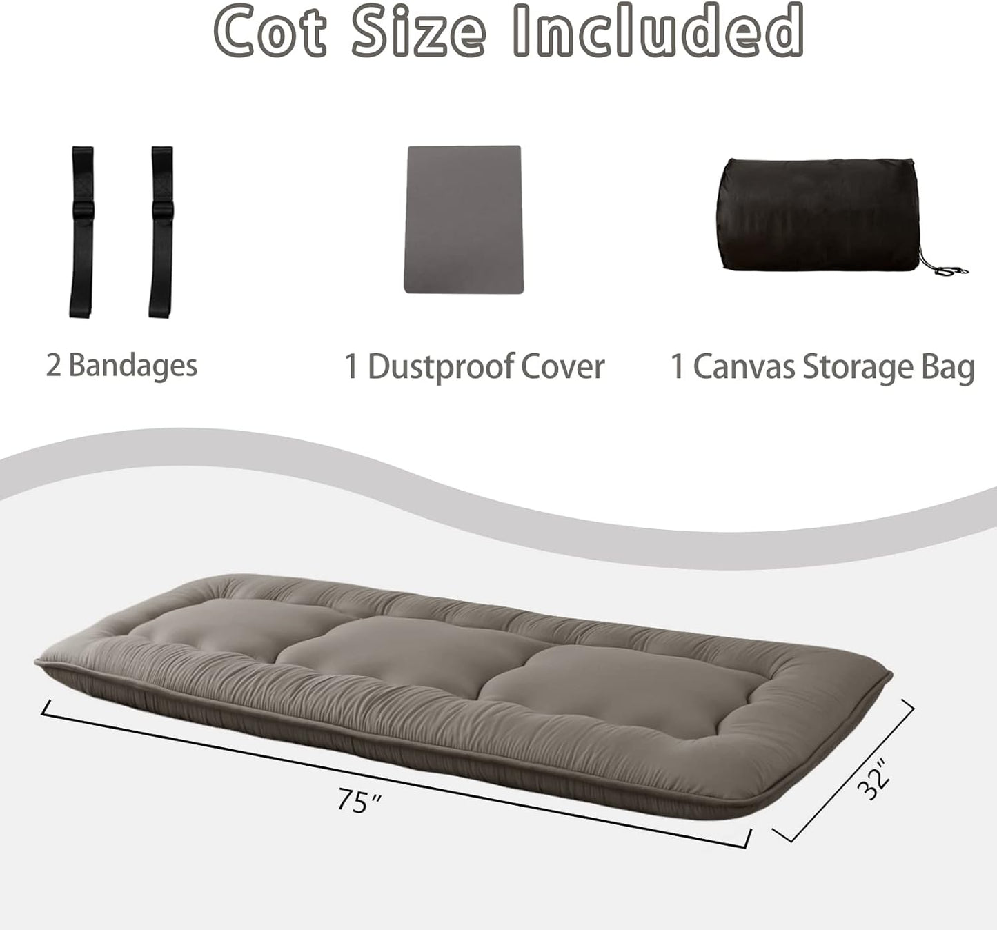 MAXYOYO Cot Japanese Floor Futon Mattress, Single Size Tatami Mat Sleeping Pad Foldable Roll Up Boys Girls Narrow Mattress Kids Lounger Pillow Bed