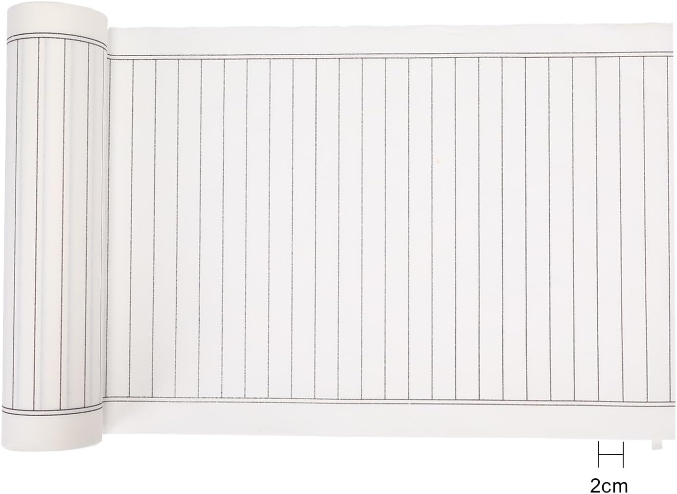 MEGREZ Chinese Calligraphy Brush Writing Practice Paper, Xuan Paper Roll Rice Paper Calligraphy with Vertical Grids, 35cm x 50m(13.8in x 164ft), Half Raw Ripe Xuan Paper, 2cm/Grid, White