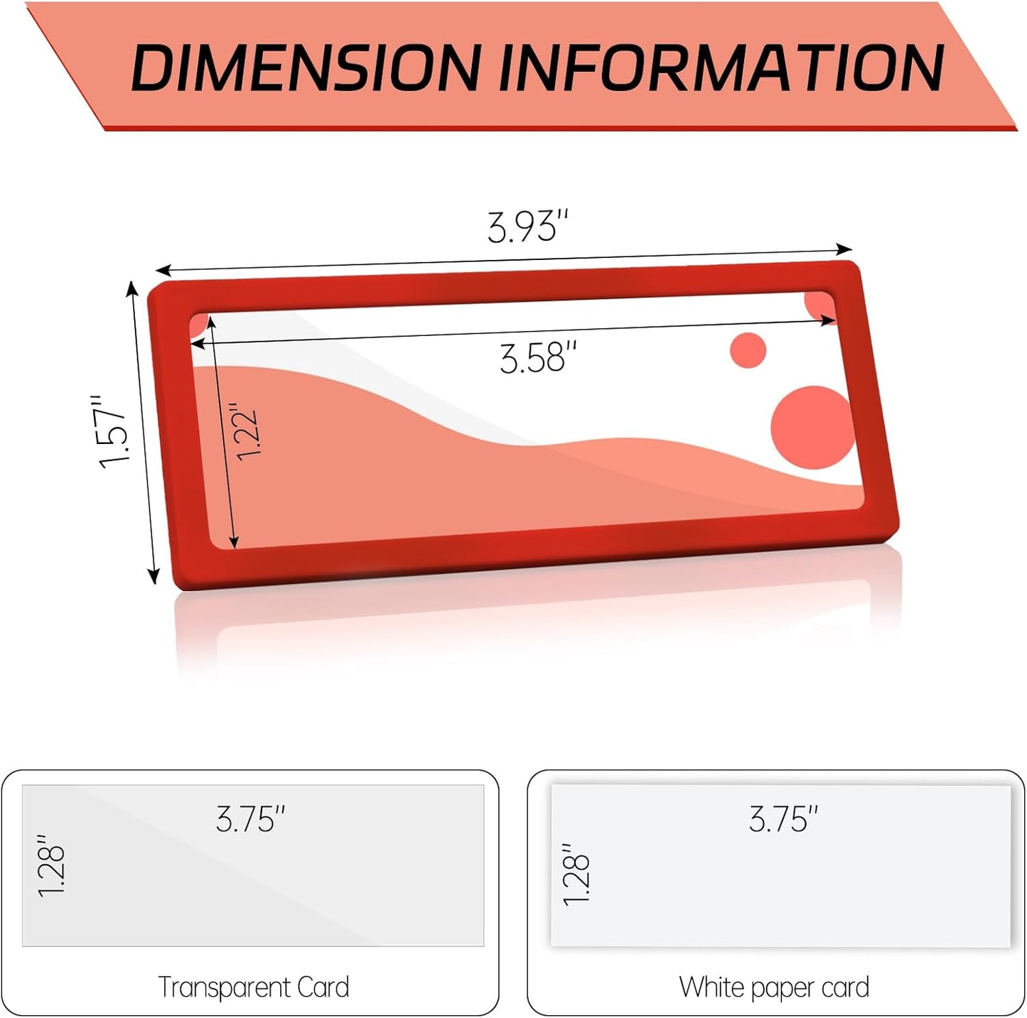 20Pcs Magnetic Plastic Label Holder 1.5x4 inch for Supermarket Store Price Tag Metal Shelf File Storage Cabinet Drawer Label Tag Resuable with 8 Color Chalk Makers, 20Pcs White Paper (Red)