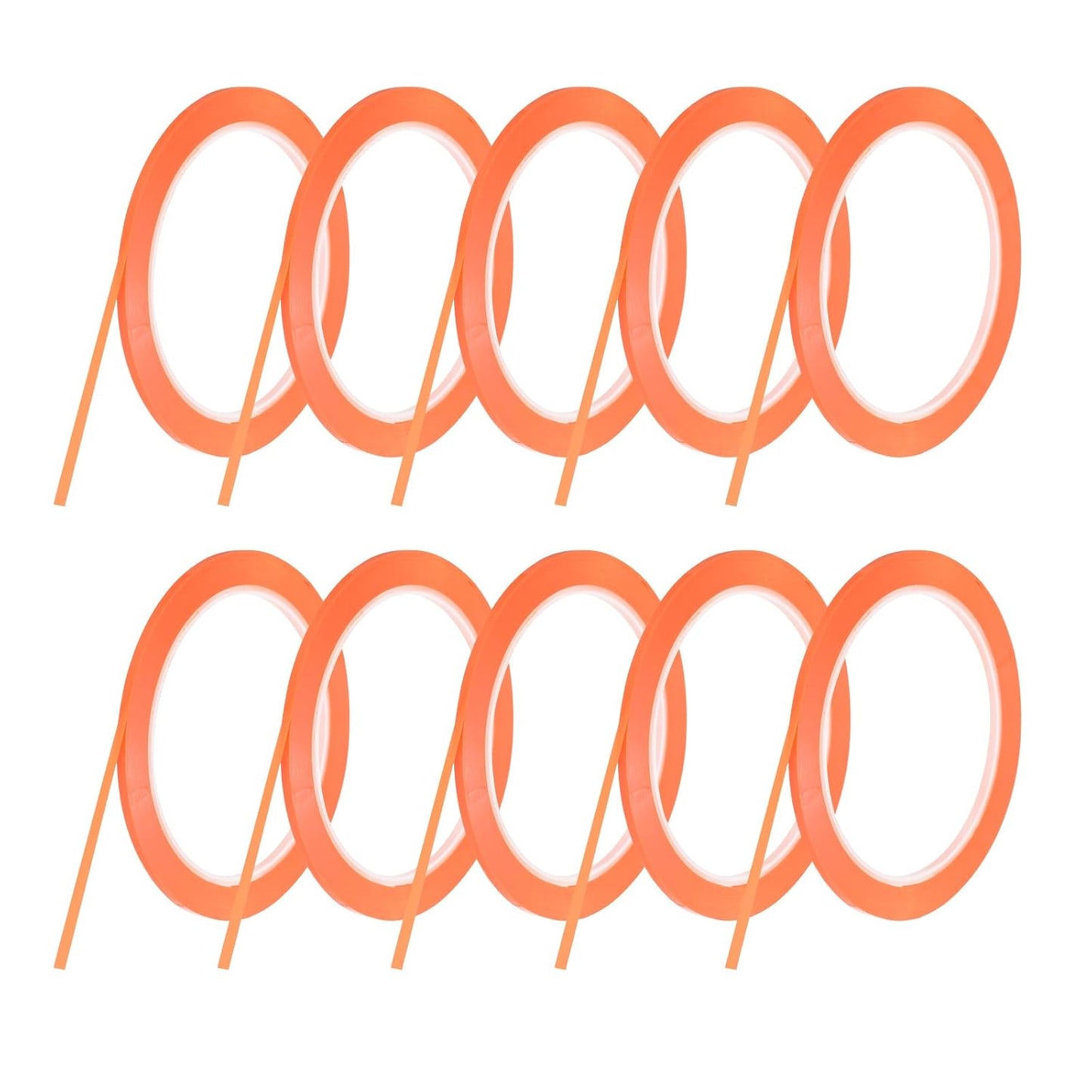 MECCANIXITY 10 Rolls Whiteboard Tape Graphic Chart Tape 3mm 54.7 Yard Art Tape Thin Self-Adhesive Pinstripe Tape Masking Tape for Gift Wrapping Craft Supplies, Orange