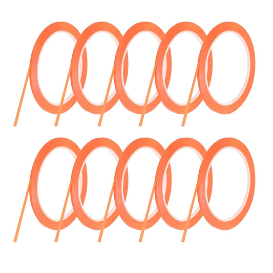 MECCANIXITY 10 Rolls Whiteboard Tape Graphic Chart Tape 3mm 54.7 Yard Art Tape Thin Self-Adhesive Pinstripe Tape Masking Tape for Gift Wrapping Craft Supplies, Orange