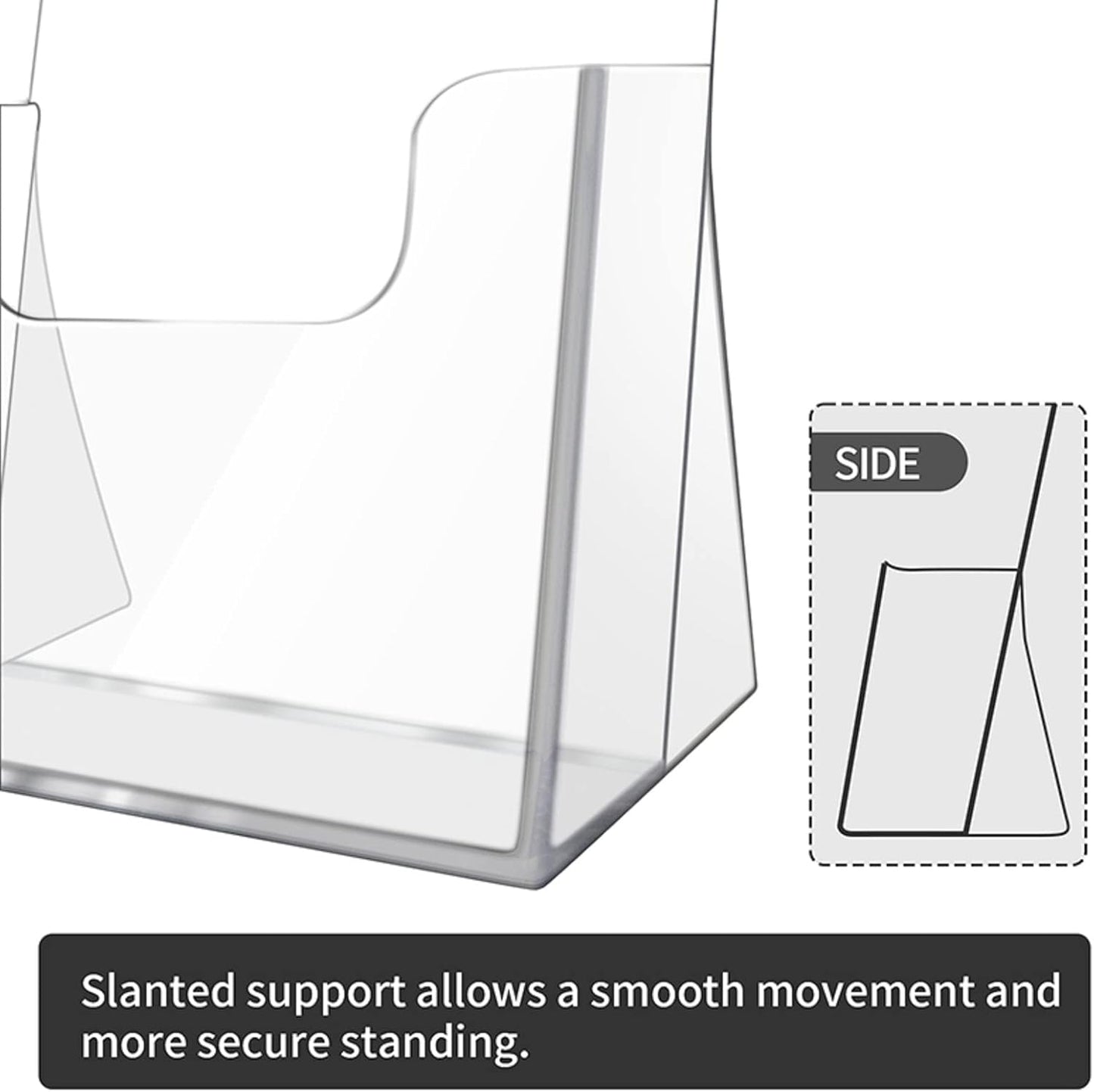 zavekia Acrylic Brochure Holder,6 packs Thicker Countertop Literature Holder Plastic Flyer Display Stand for Magazine (6 packs)