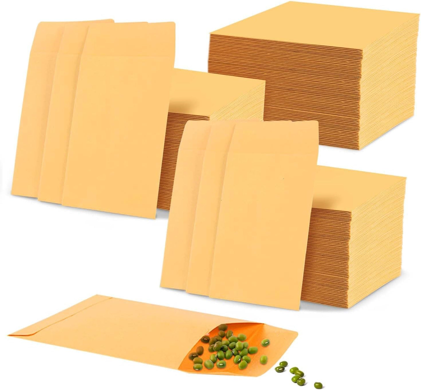 SenseYo 300 Pack Small Coin Seed Mini Tip Envelopes for Coin, Cash, Key, Seed with Gummed Flap, 2.25" x 3.5"