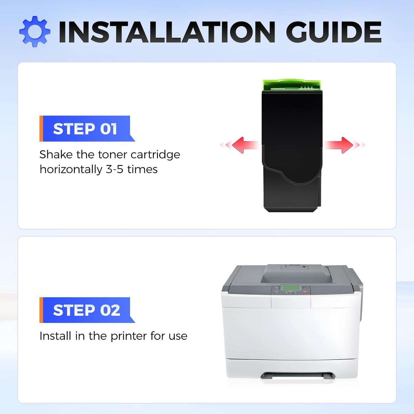 C540H1KG C540H1CG C540H1MG C540H1YG Toner Cartridges Set 4-Pack Compatible with Lexmark C540dw C540n C543dn C544n C544dw C544dn C546dtn X543dn X544dn/X544n X544dw X546dtn X548de X548dte Printer Ink