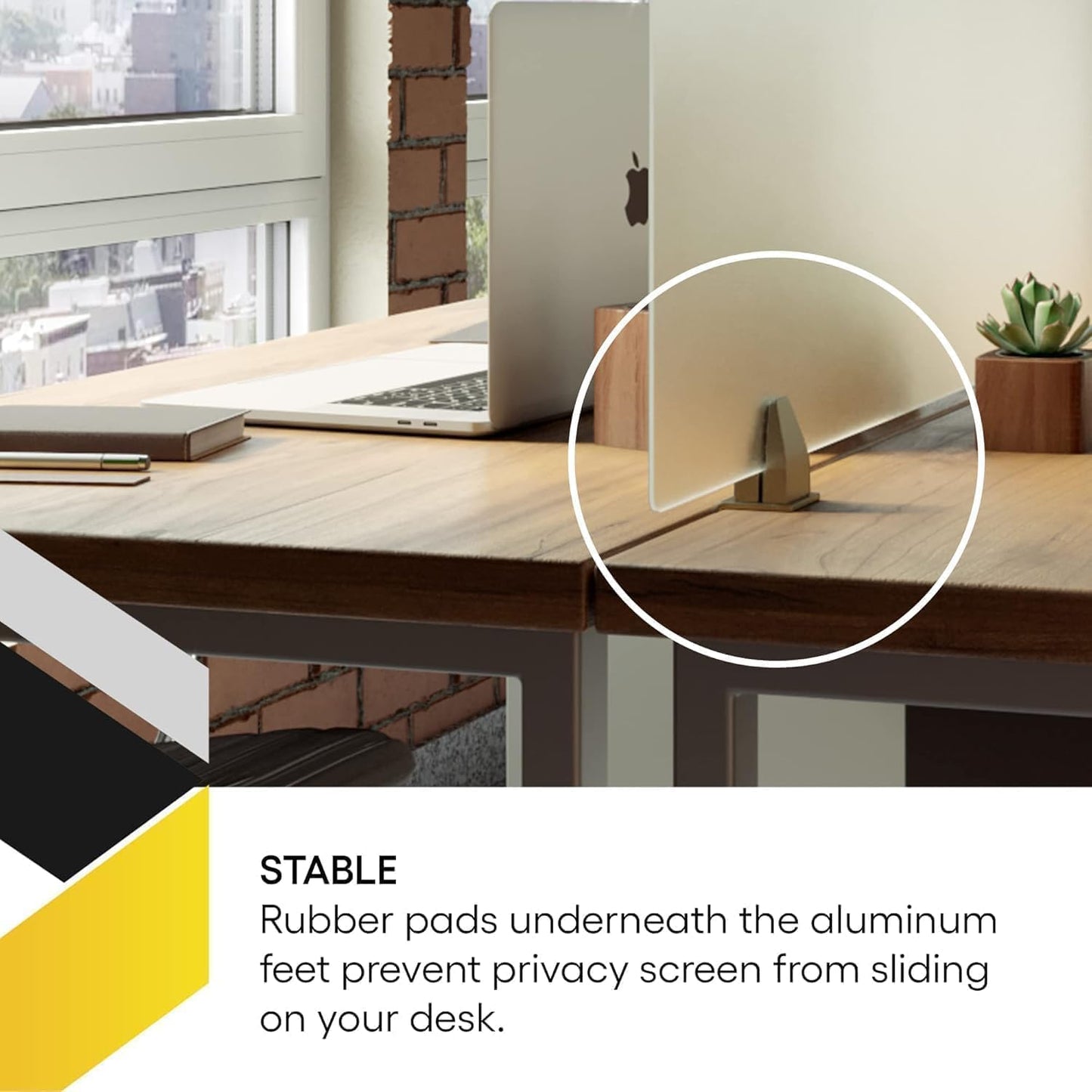 OBEX Acrylic Free Standing Screen, Divider for Desk Privacy Home & Office Partitions for Table Top Workstation, Portable Cubicle Panel for Work, 12" x 36", Clear