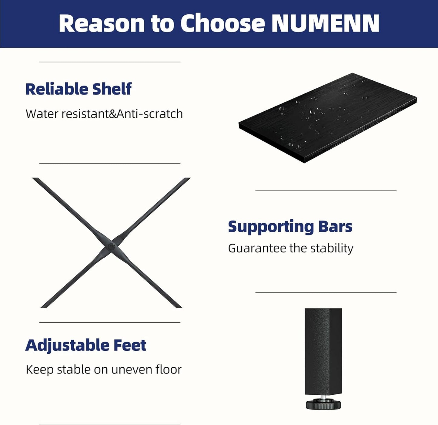 NUMENN Triple Column 5 Tier Bookshelf, Bookcase with 14 Open Display Shelves, Adjustable Rustic Industrial Style Book Shelves, Modern Bookshelves for Bedroom, Living Room and Home Office, Black